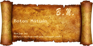 Botos Mátyás névjegykártya